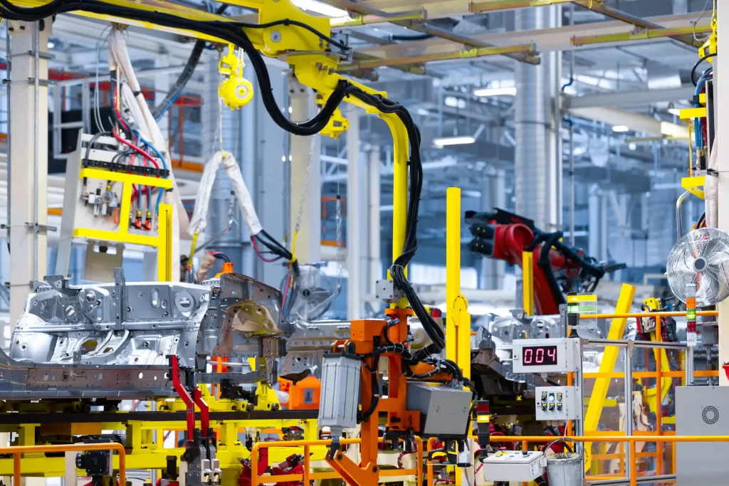 Large industrial machine with a digital timer