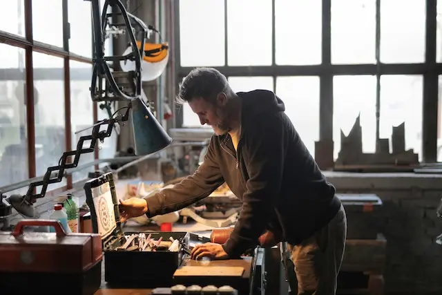 Man opens toolbox